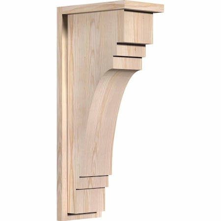 Ekena Millwork Pescadero Smooth Corbel w/Backplate, Douglas Fir, 7 1/2"W x 12"D x 28"H COR08X12X28PEC01SDF